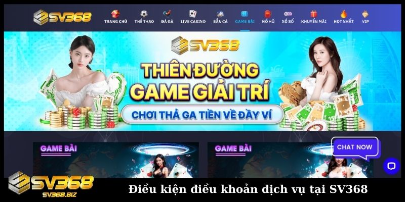 Điều kiện điều khoản dịch vụ tại SV368