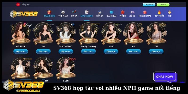 SV368 hợp tác nhiều nhà phát hành game